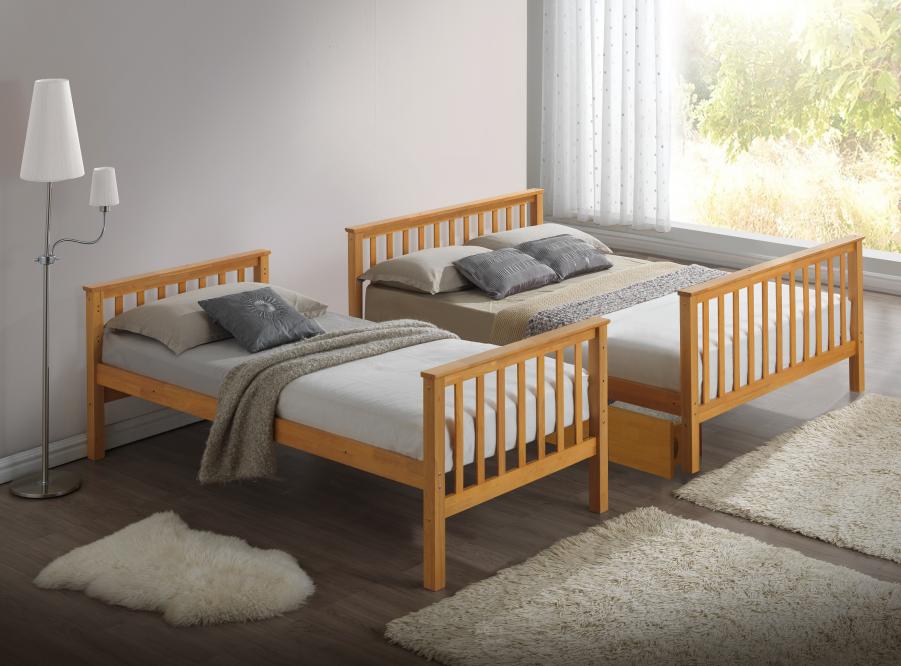 The Artisan Bed Company Juneau Beech Finish Three Sleeper Bunk Bed