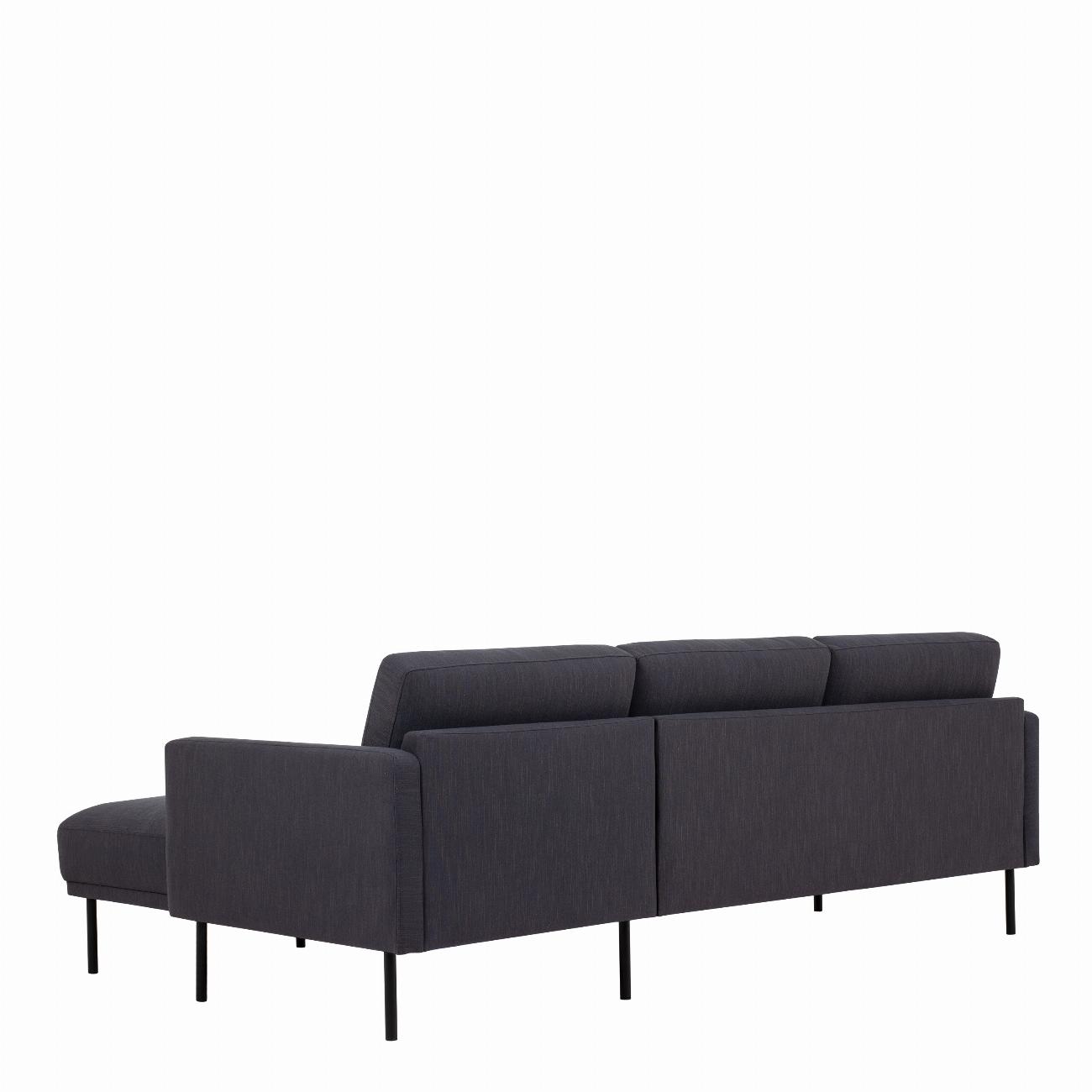 Larvik Chaiselongue Sofa (RH) - Antracit , Black Legs