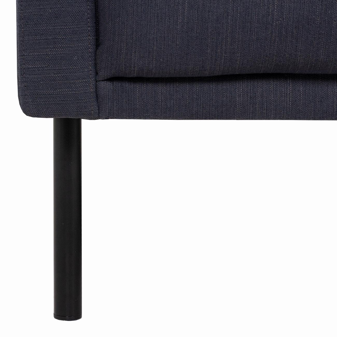 Larvik Chaiselongue Sofa (RH) - Antracit , Black Legs