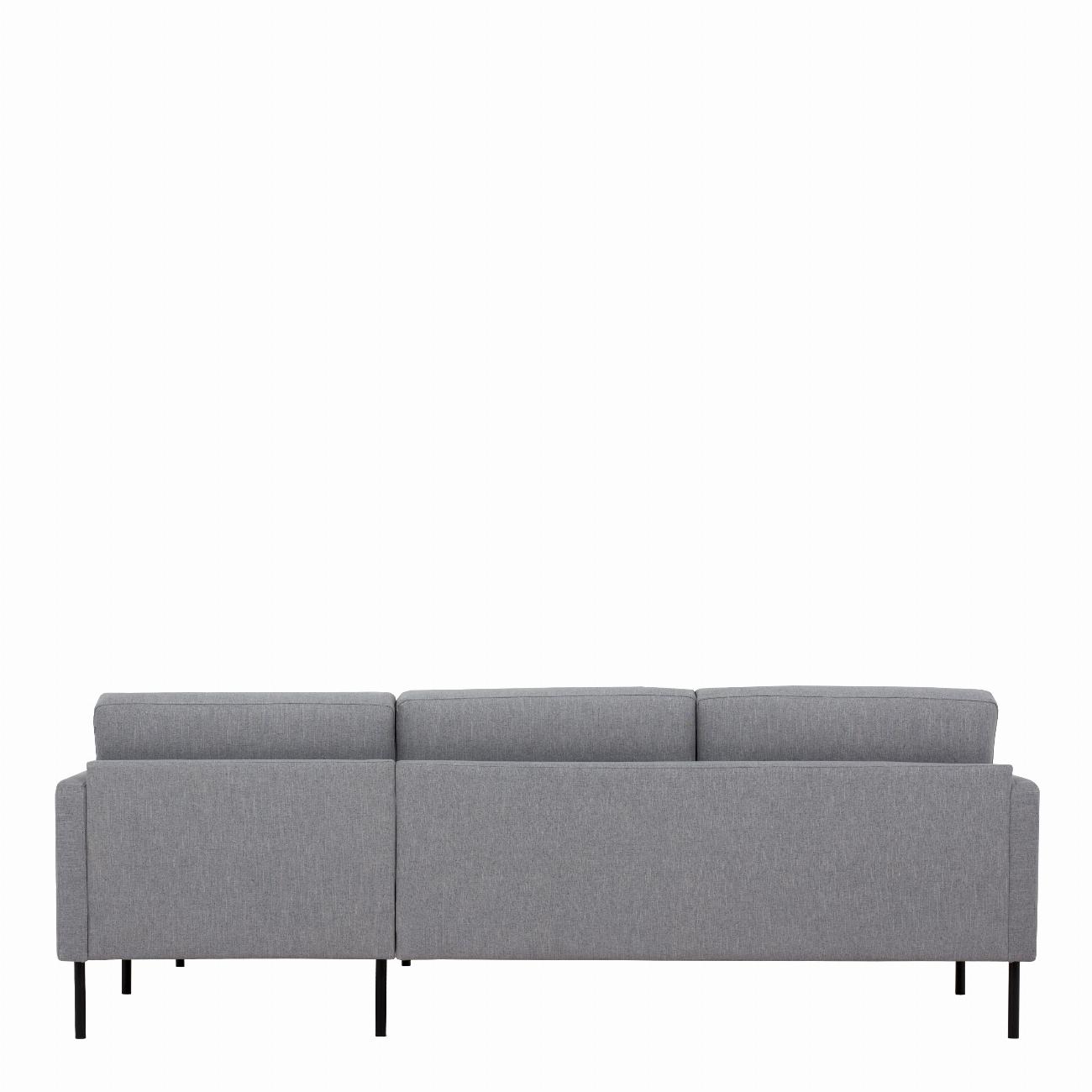 Larvik Chaiselongue Sofa (RH) - Grey, Black Legs