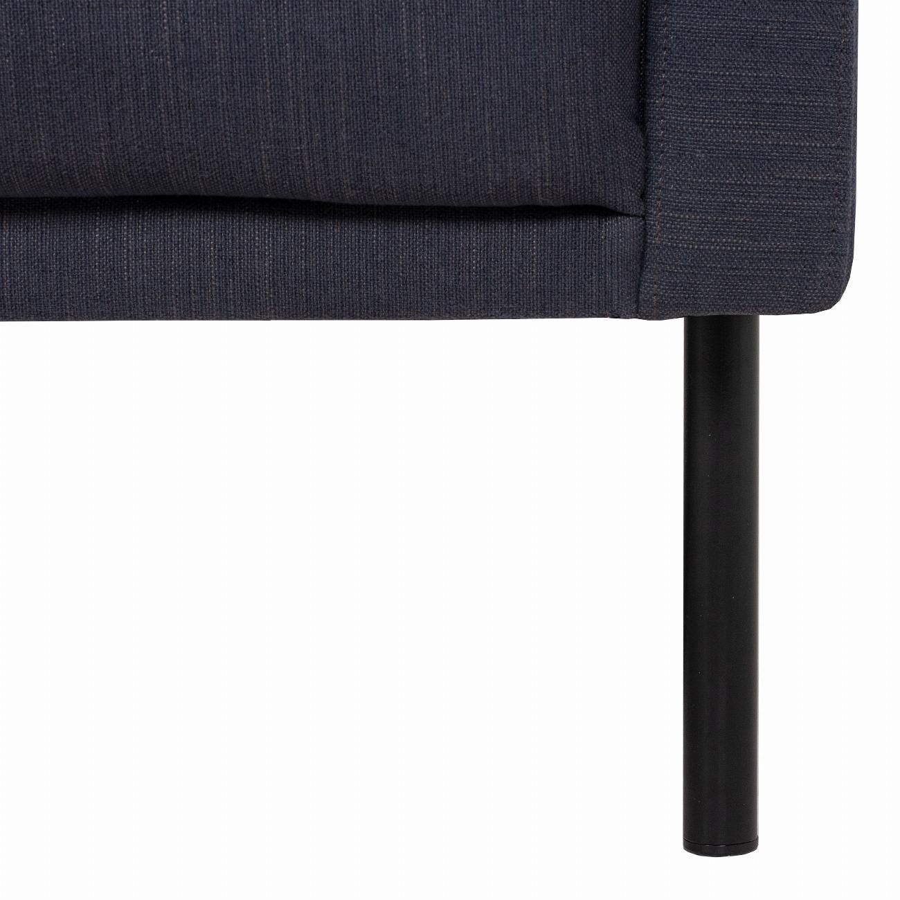 Larvik Chaiselongue Sofa (LH) - Antracit , Black Legs