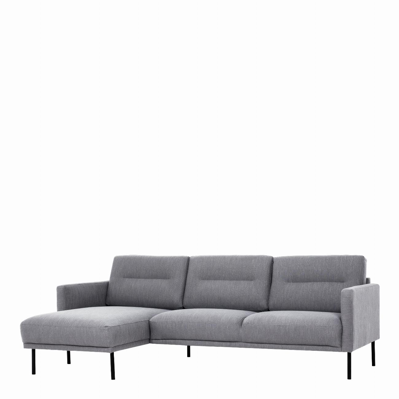 Larvik Chaiselongue Sofa (LH) - Grey , Black Legs