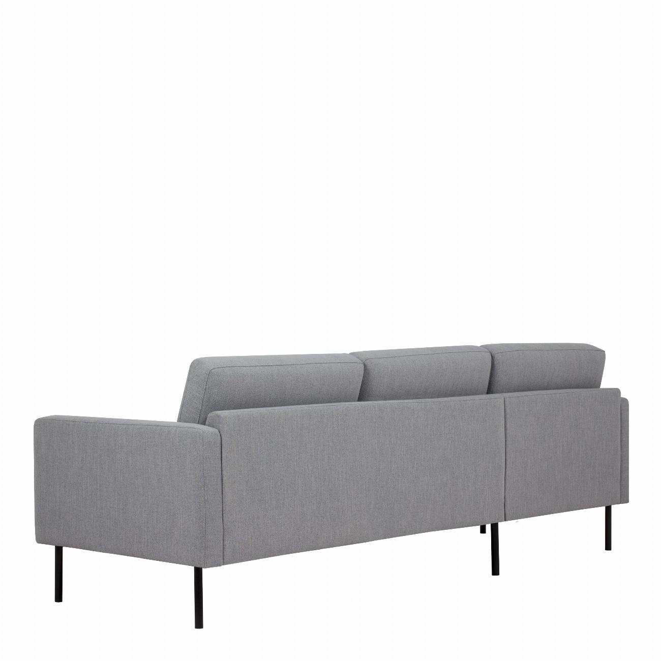 Larvik Chaiselongue Sofa (LH) - Grey , Black Legs