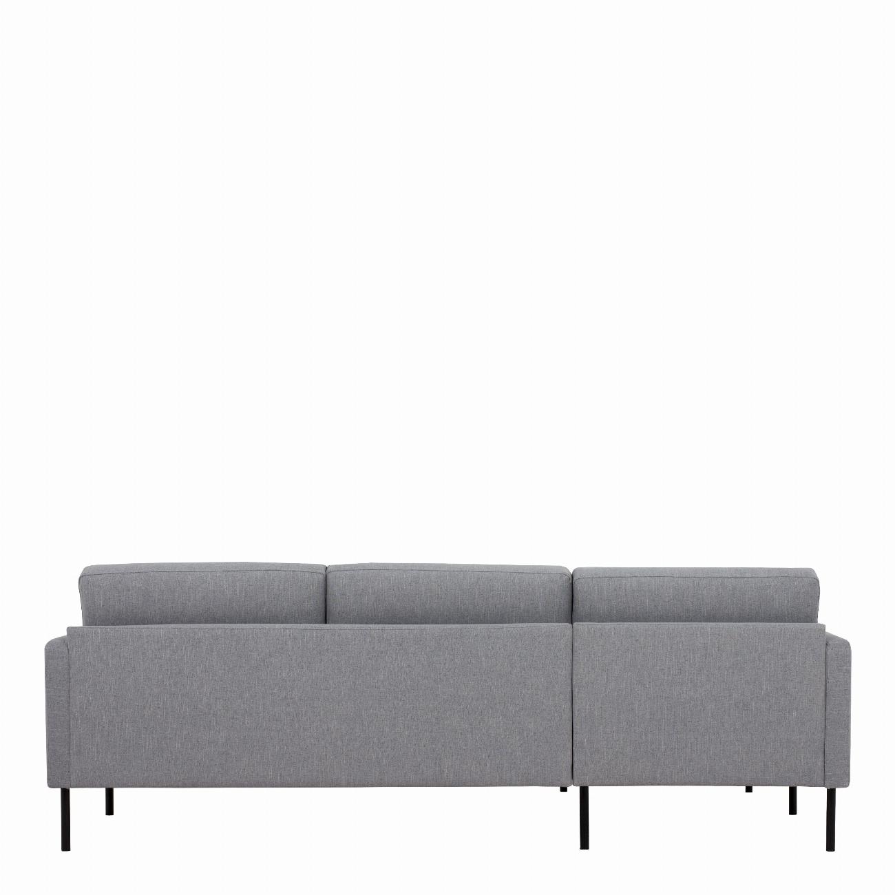 Larvik Chaiselongue Sofa (LH) - Grey , Black Legs