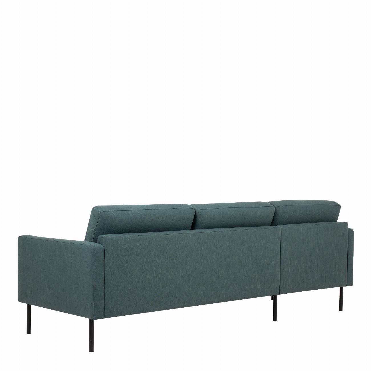 Larvik Chaiselongue Sofa (LH) - Dark Green , Black Legs