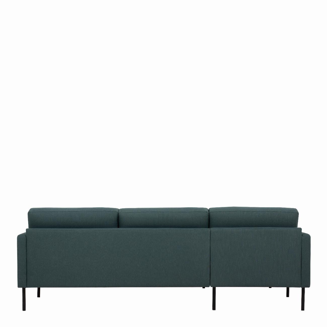 Larvik Chaiselongue Sofa (LH) - Dark Green , Black Legs