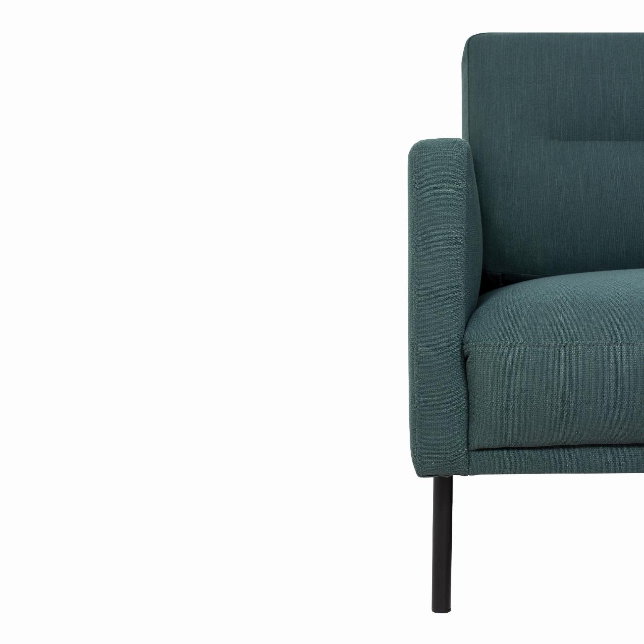 Larvik Chaiselongue Sofa (LH) - Dark Green , Black Legs