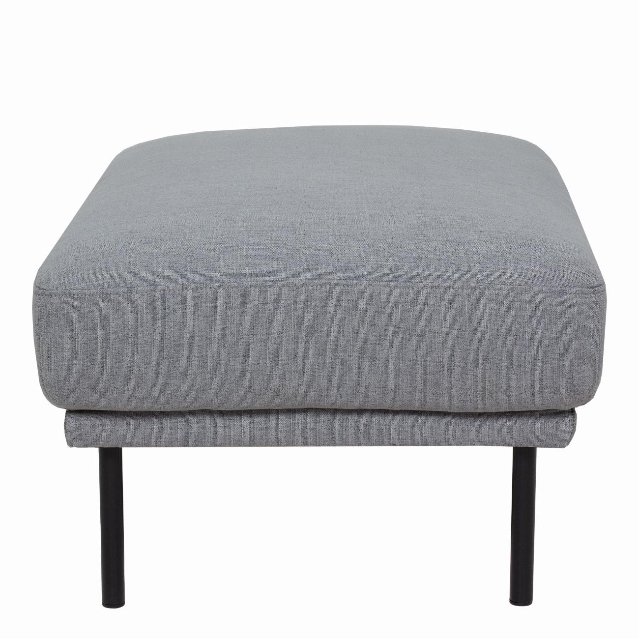 Larvik Footstool - Grey, Black Legs