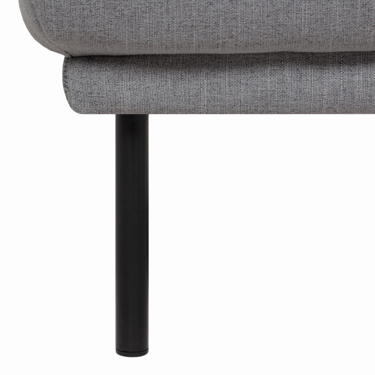 Larvik Footstool - Grey, Black Legs