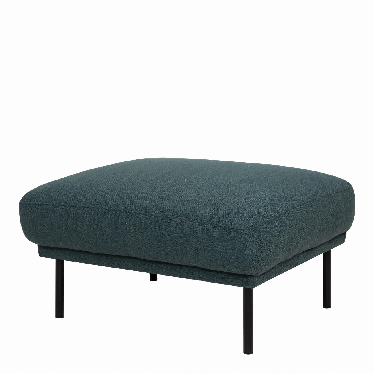 Larvik Footstool - Dark Green, Black Legs