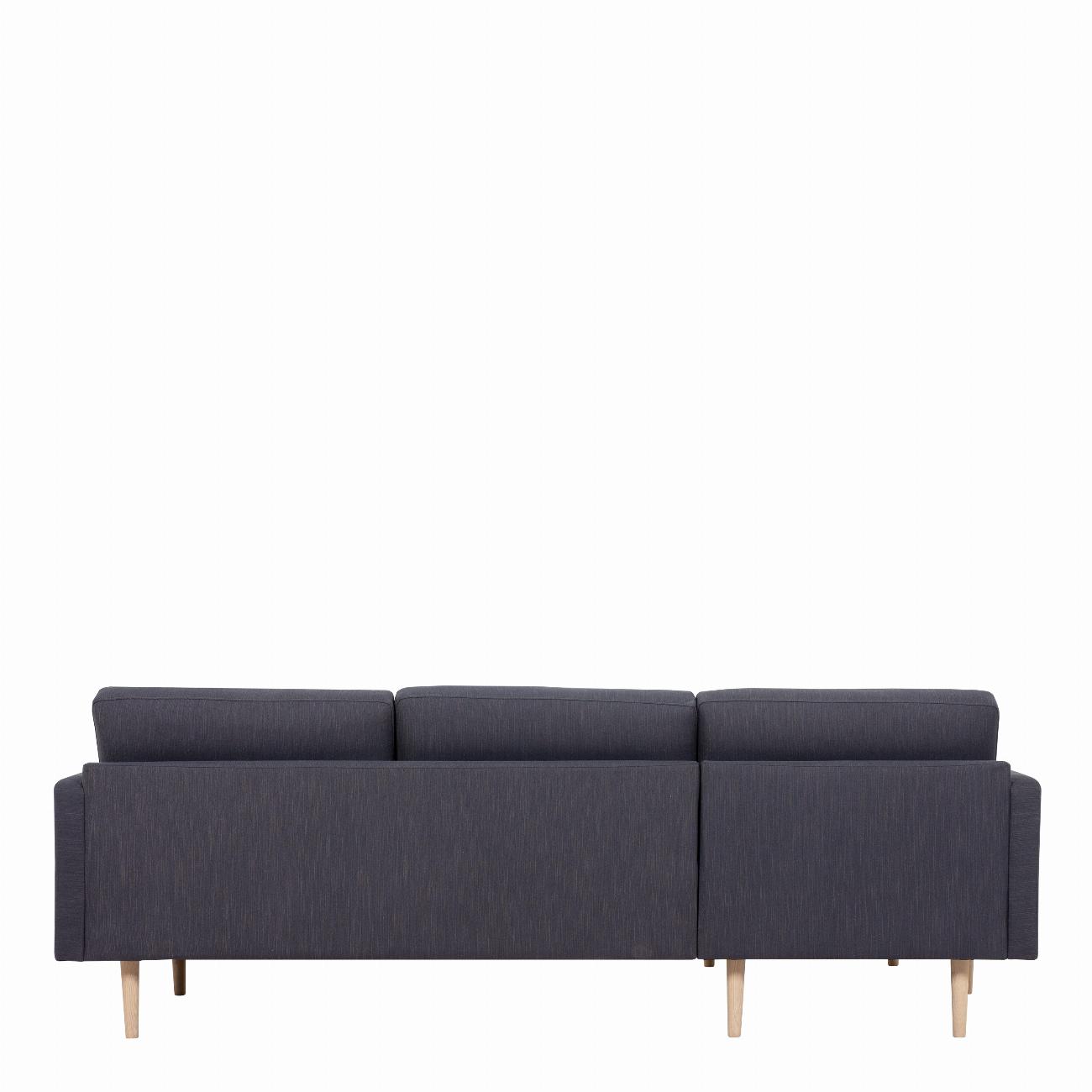 Larvik Chaiselongue Sofa  (LH) -  Antracit, Oak Legs