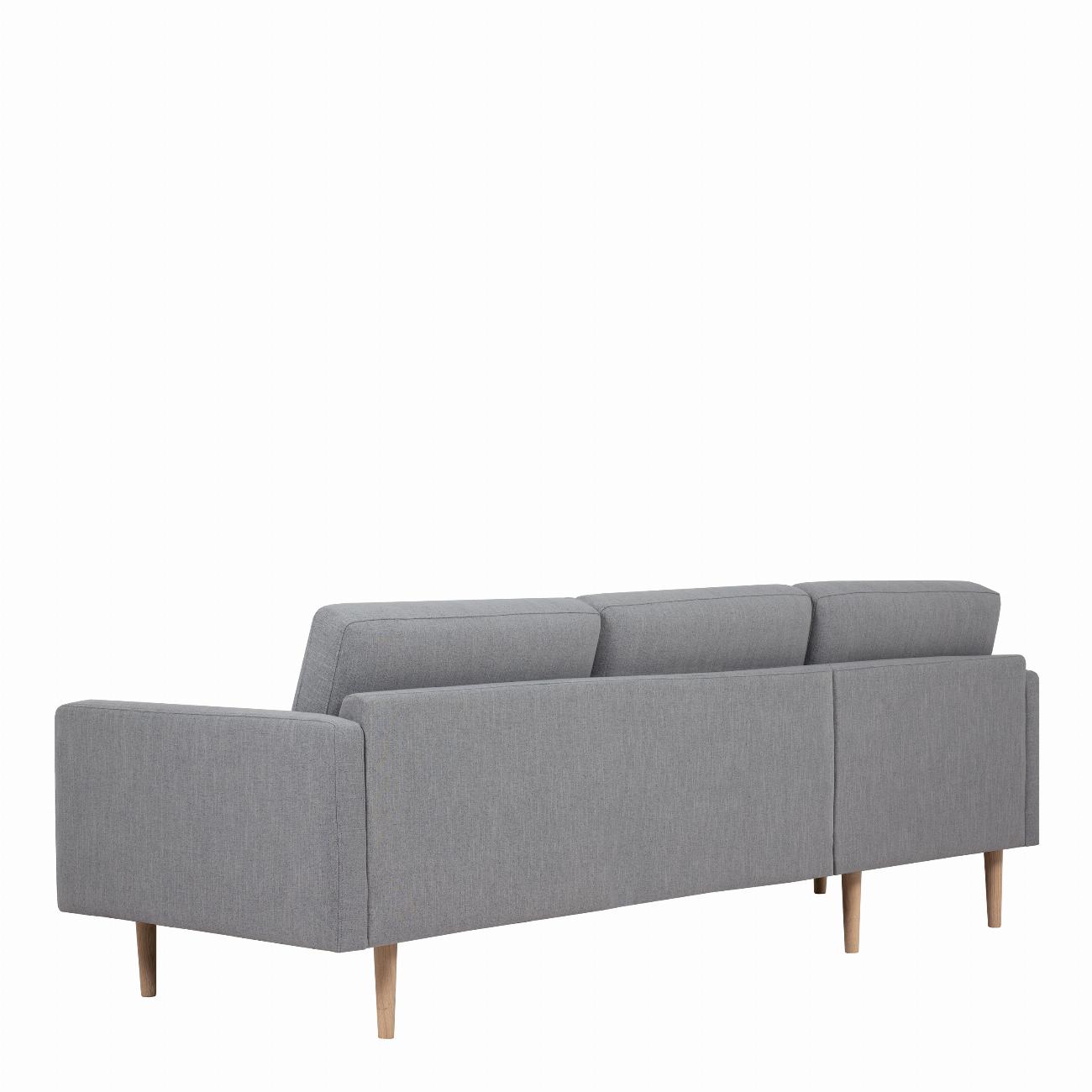 Larvik Chaiselongue Sofa  (LH) - Grey, Oak Legs