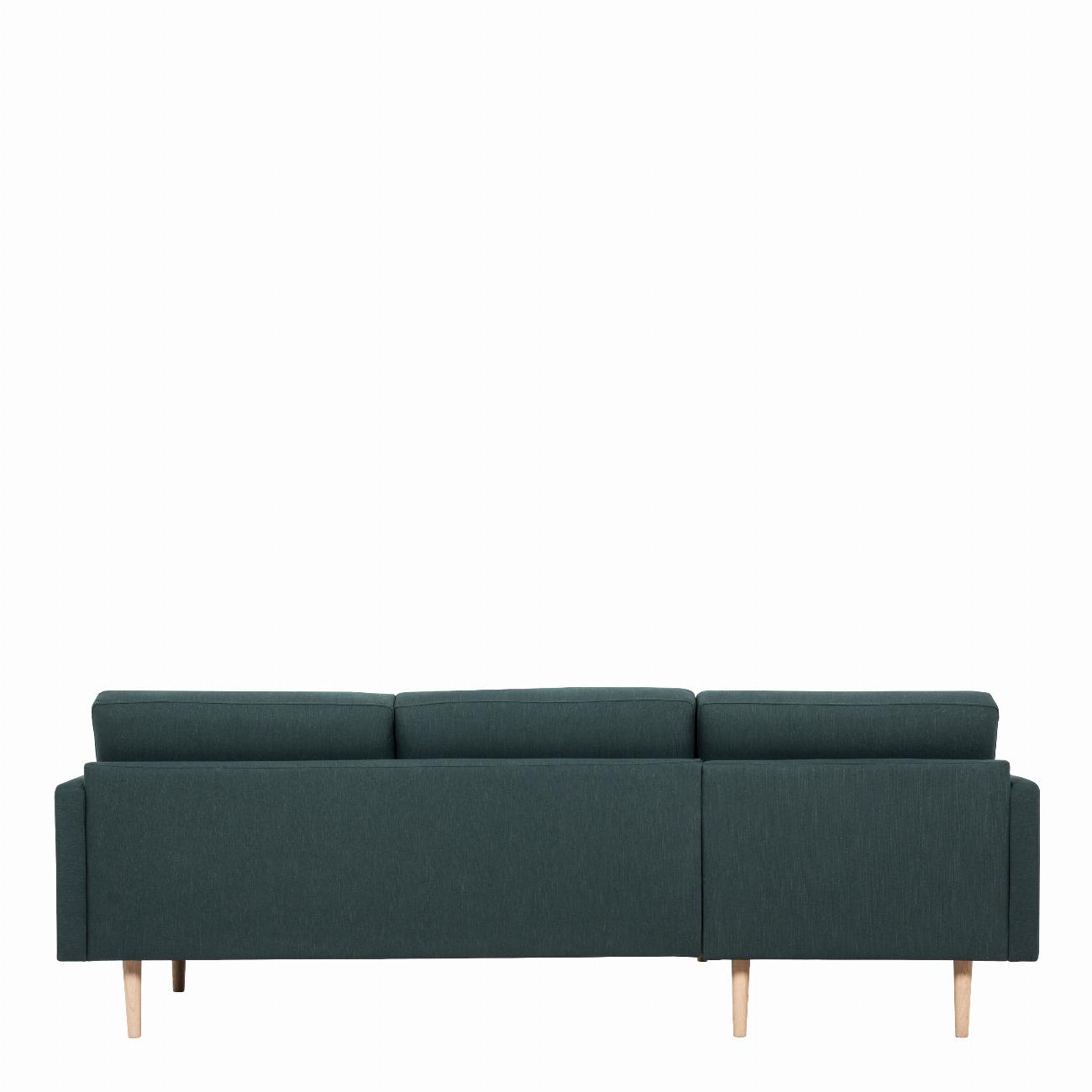 Larvik Chaiselongue Sofa  (LH) - Dark Green, Oak Legs