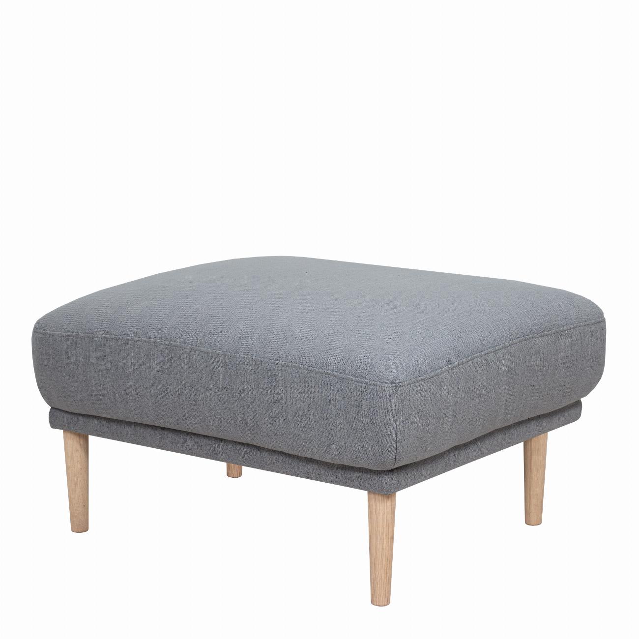 Larvik Footstool - Grey, Oak Legs