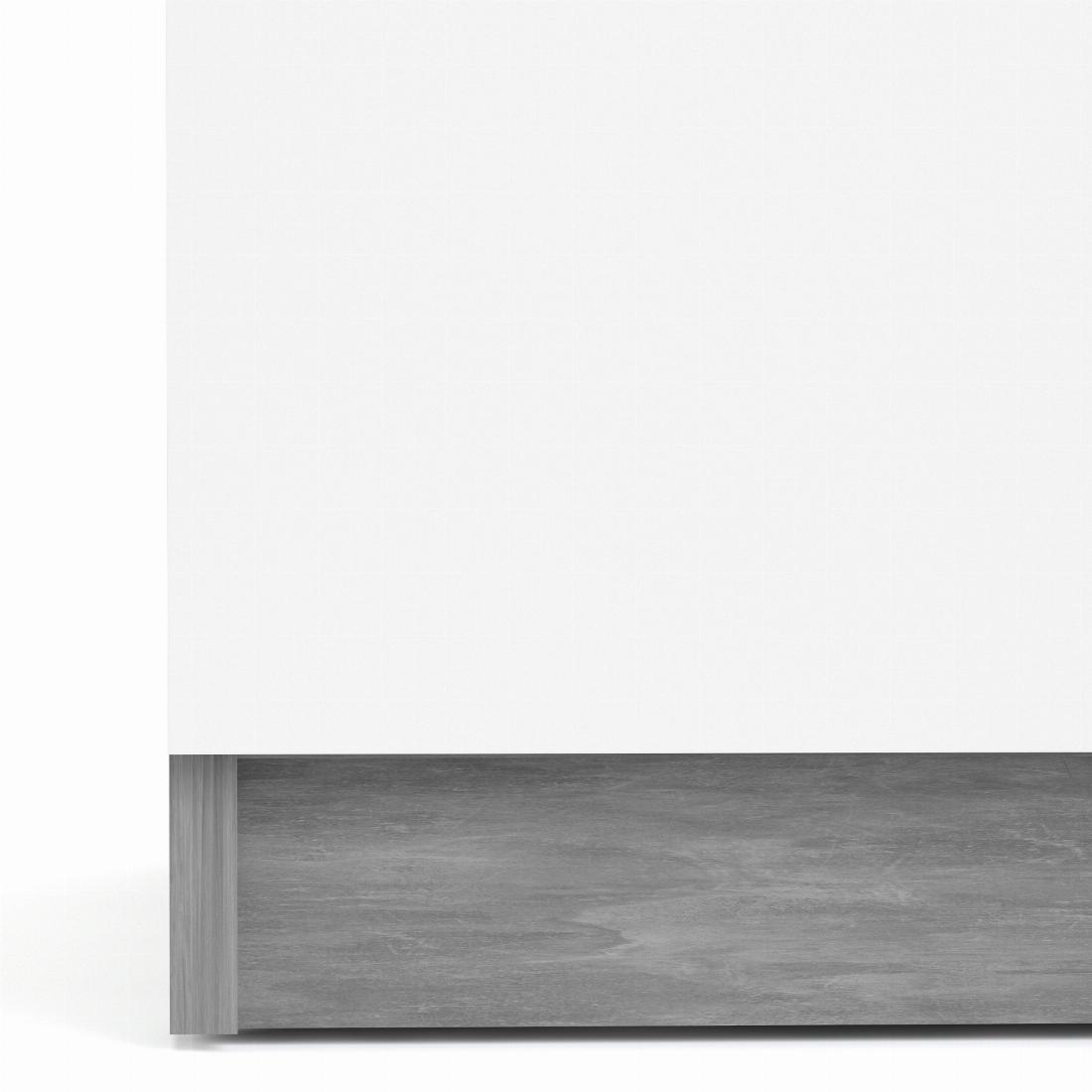 Naia Sideboard - 4 Drawers 2 Doors in Concrete and White High Gloss