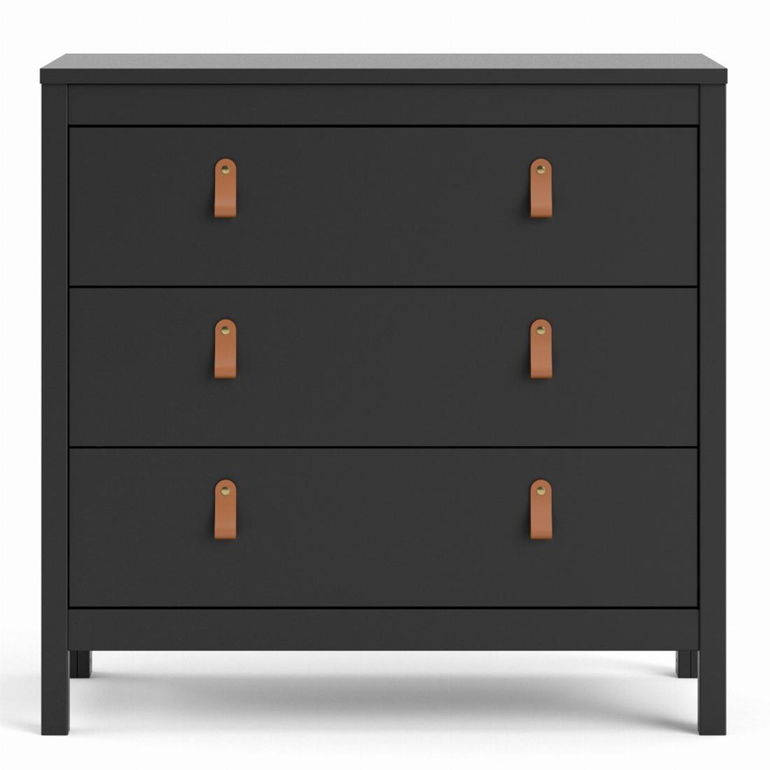 Barcelona Chest 3 drawers in Matt Black