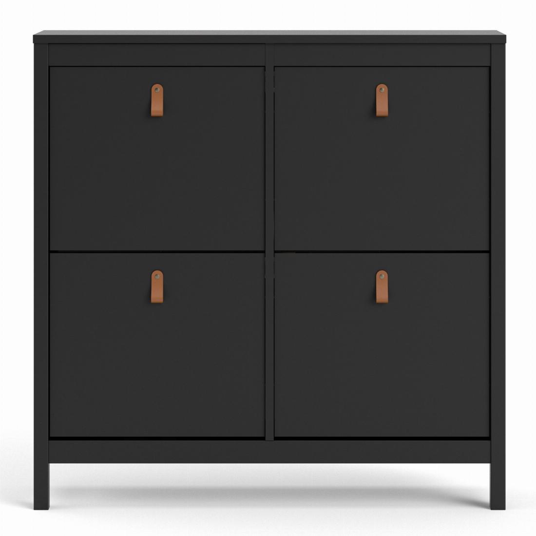 Barcelona Shoe cabinet 4 compartments in Matt Black