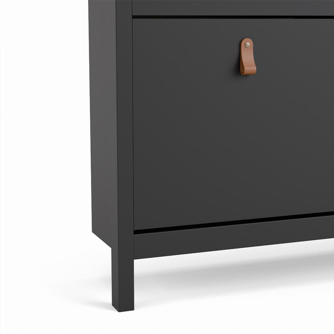 Barcelona Shoe cabinet 4 compartments in Matt Black