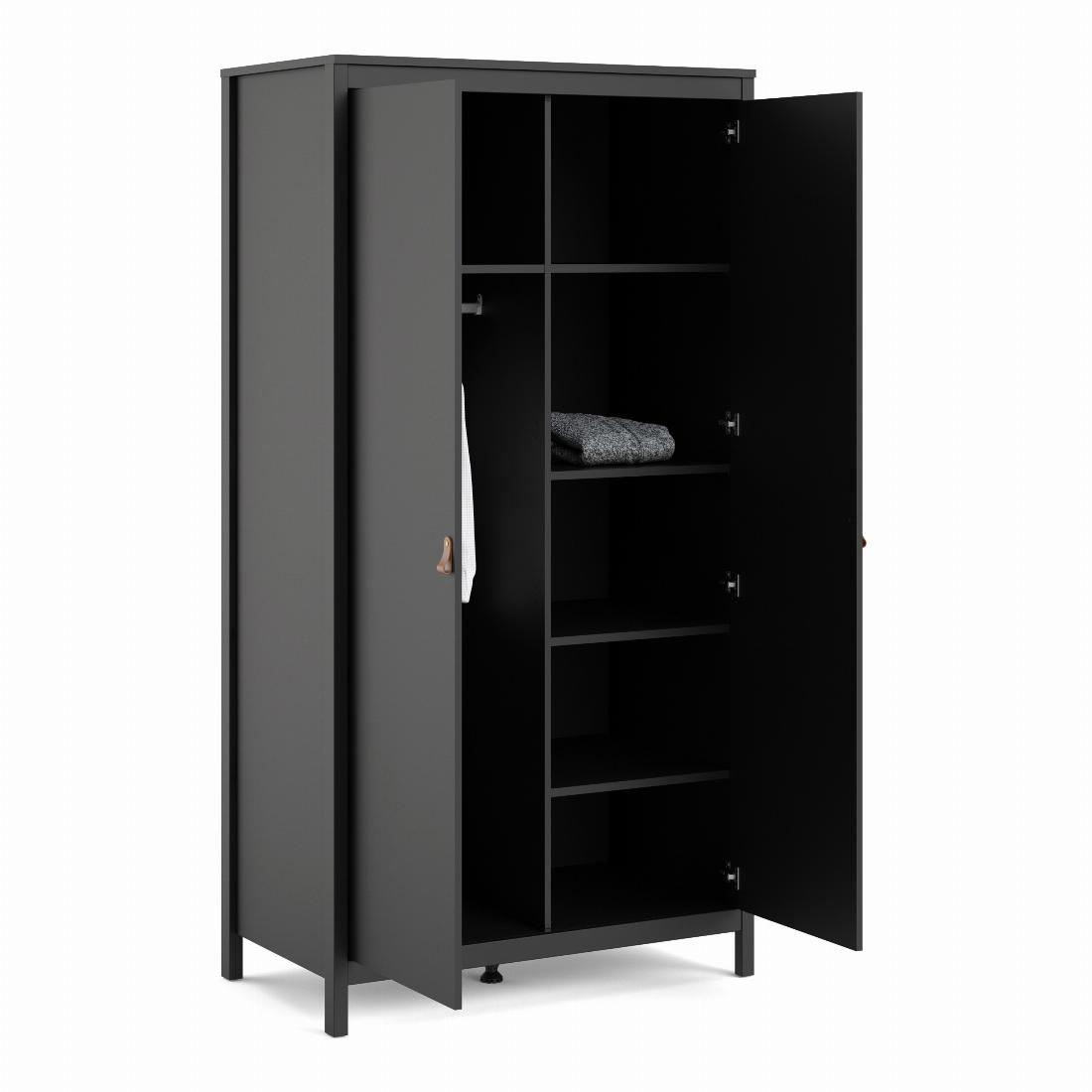 Barcelona Wardrobe with 2 doors in Matt Black