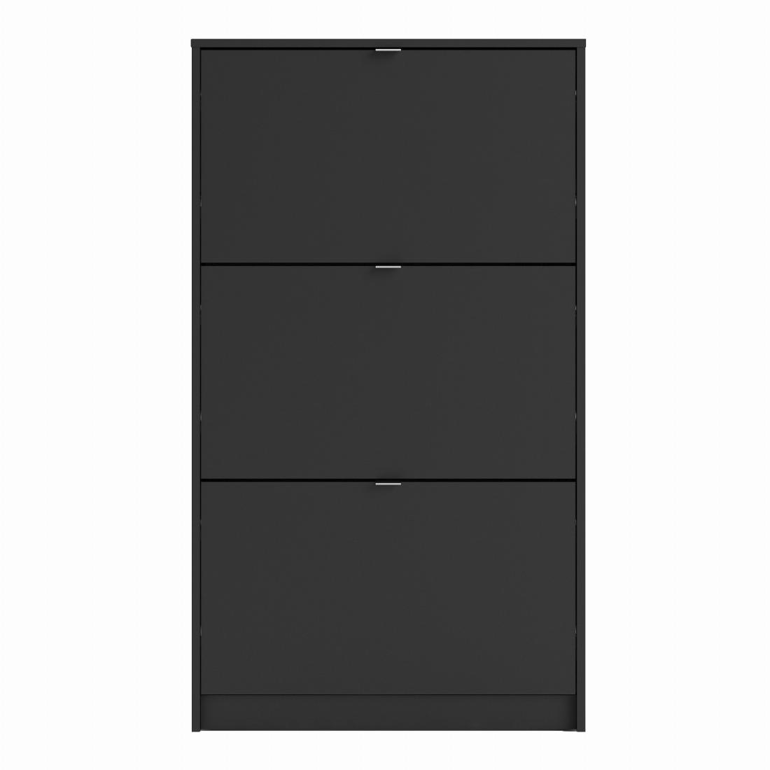 Shoe cabinet  w. 3 tilting doors and 1 layer