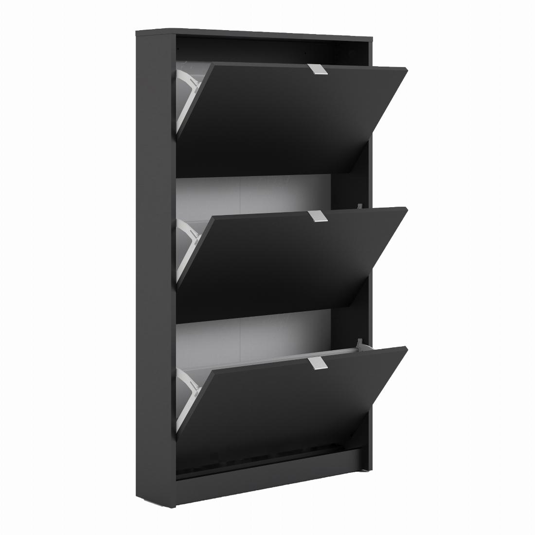 Shoe cabinet  w. 3 tilting doors and 1 layer