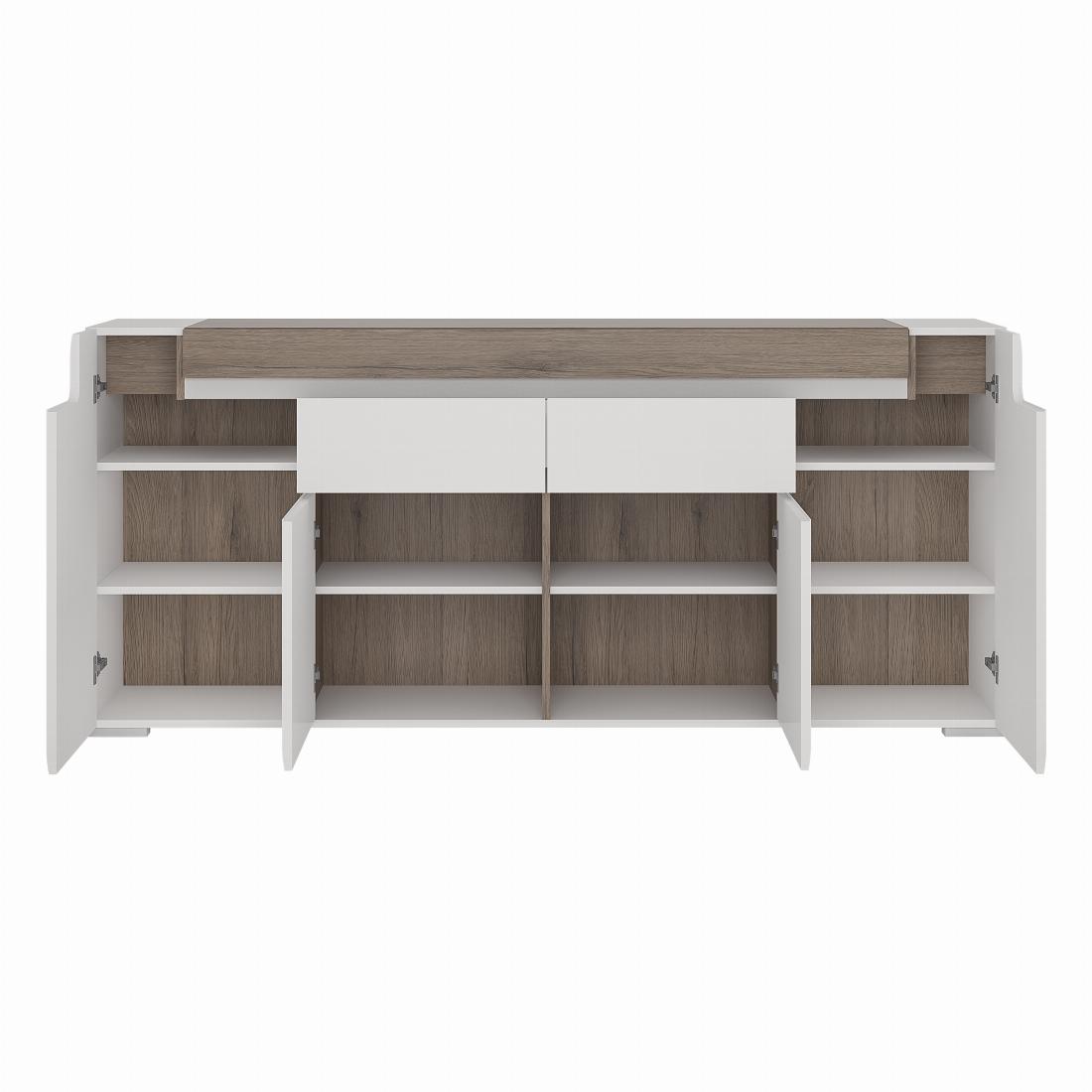 Toronto Wide 4 Door 2 Drawer Sideboard (inc Plexi Lighting)