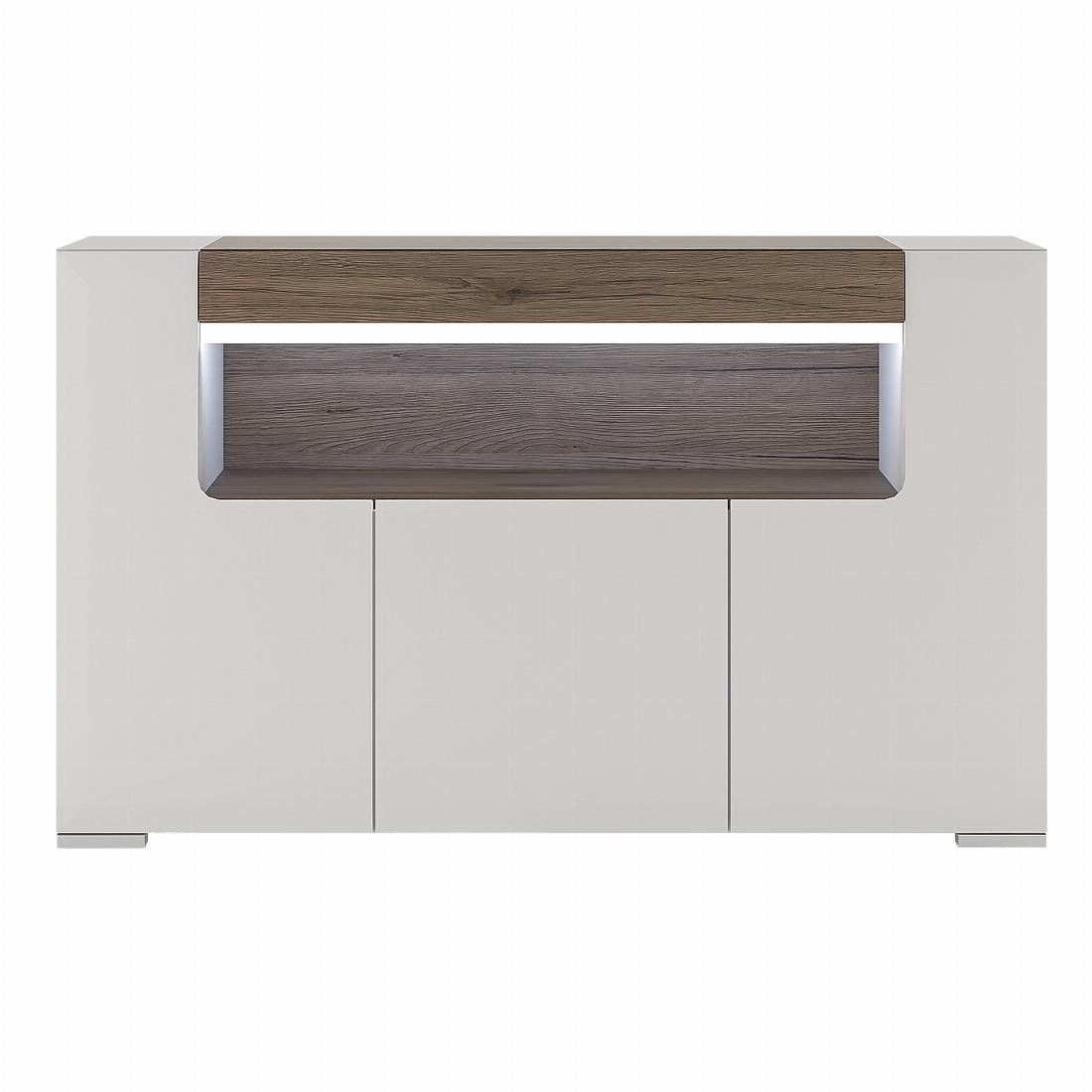 Toronto 3 Door Sideboard with open shelving (inc Plexi Lighting)