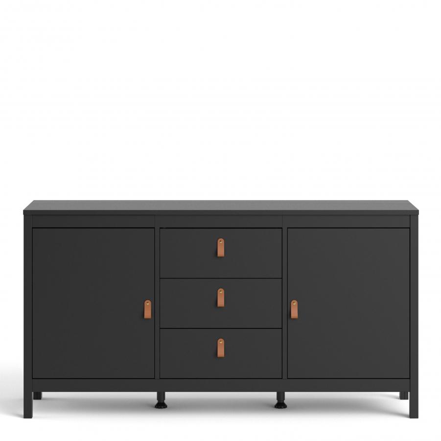 Barcelona Sideboard 2 doors 3 drawers in Matt Black