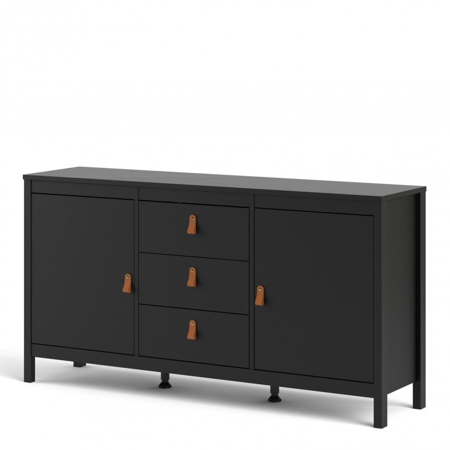 Barcelona Sideboard 2 doors 3 drawers in Matt Black