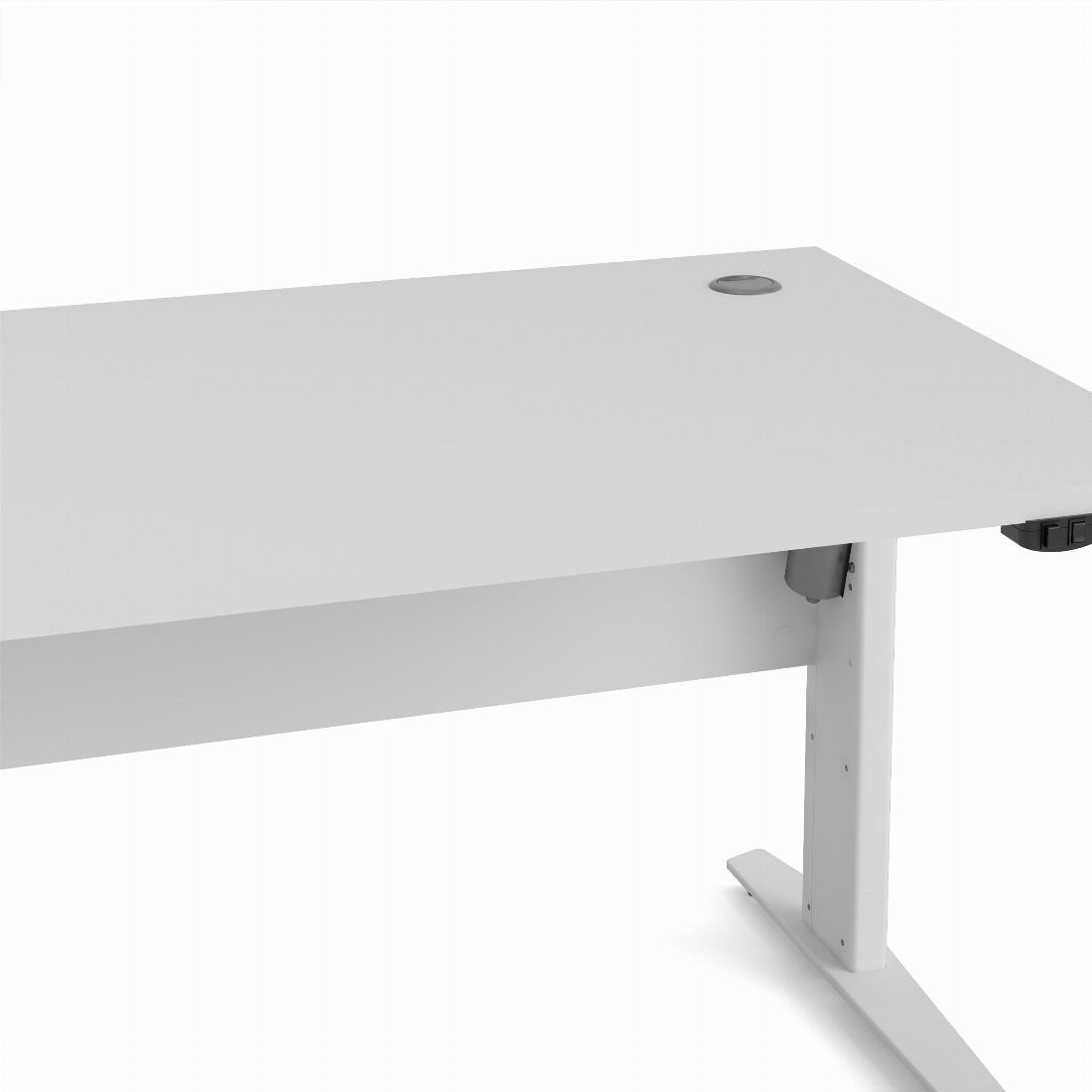 Prima Desk 150 cm in White with Height adjustable legs with electric control in White