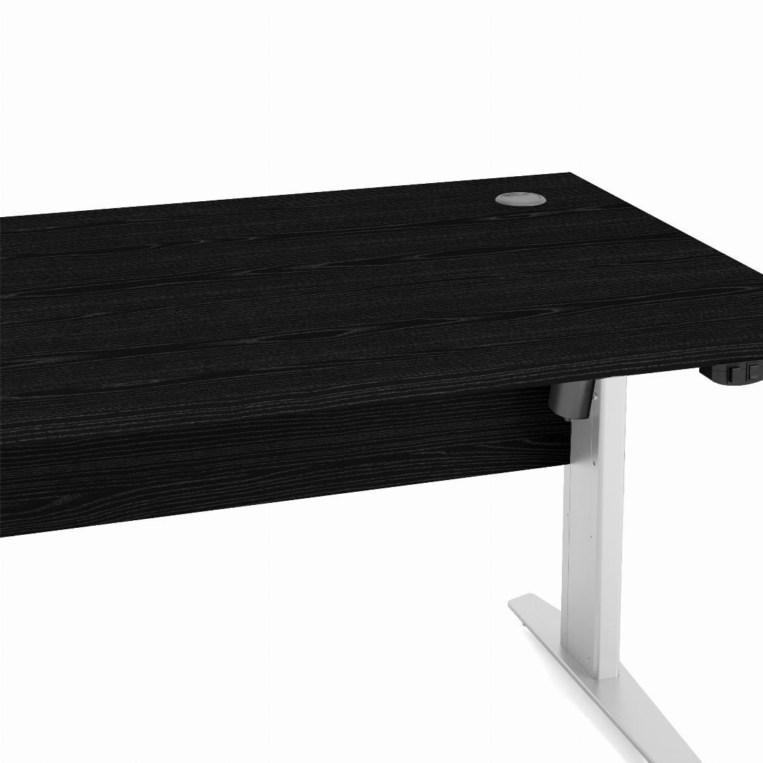 Prima Desk 150 cm in Black woodgrain with Height adjustable legs with ...