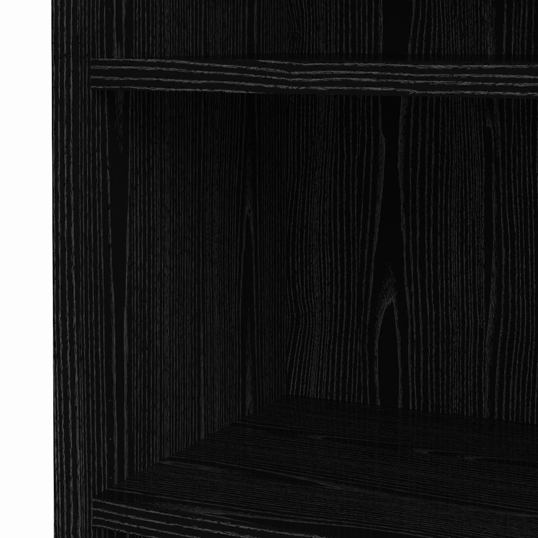 Prima Bookcase 2 Shelves With 2 Drawers + 2 File Drawers In Black Woodgrain