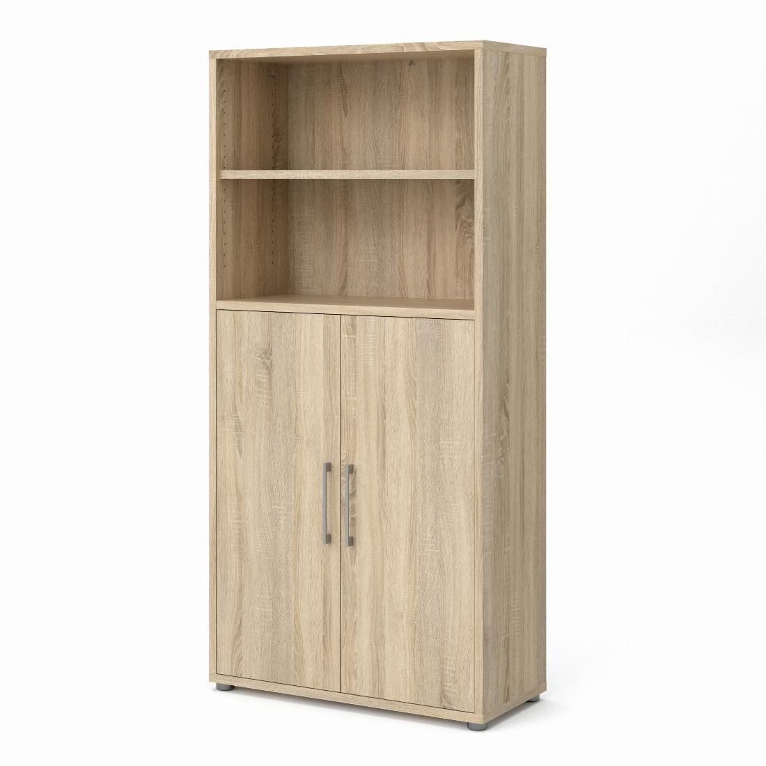 Prima Bookcase 4 Shelves with 2 Doors in Oak