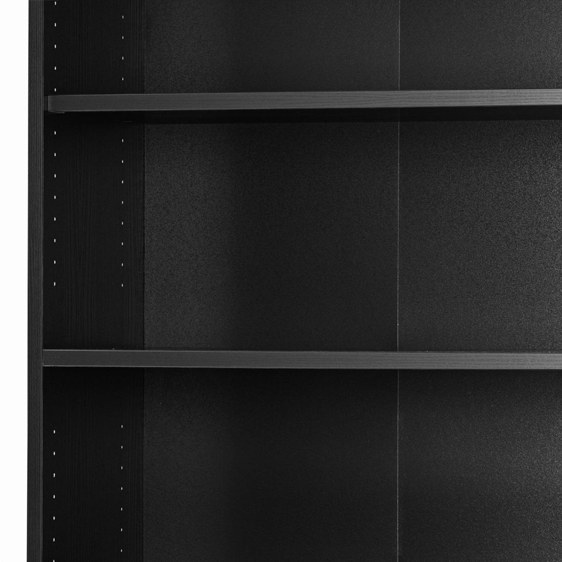 Prima Bookcase 5 Shelves with 2 Doors in Black woodgrain