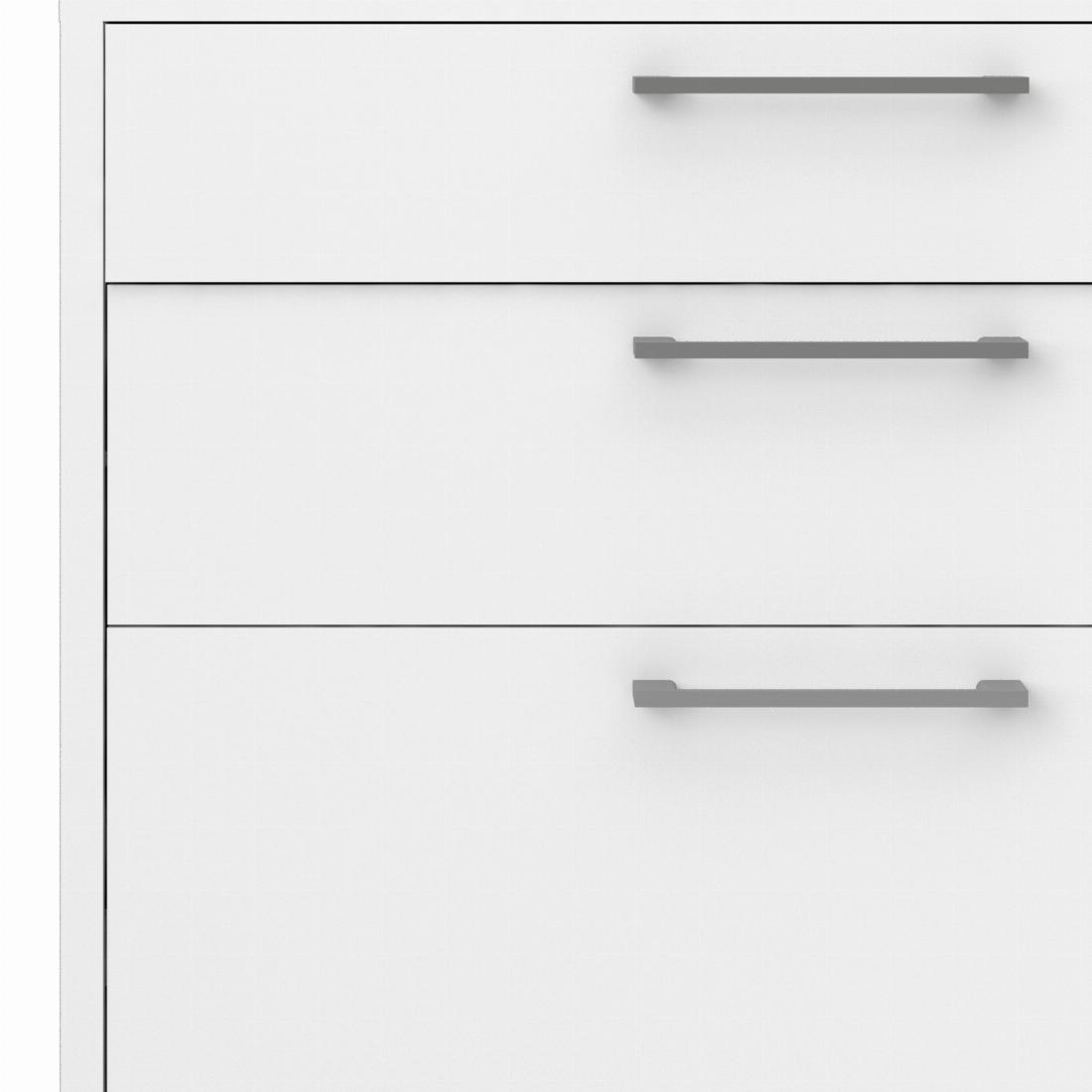 Prima Bookcase 2 Shelves With 2 Drawers + 2 File Drawers In White