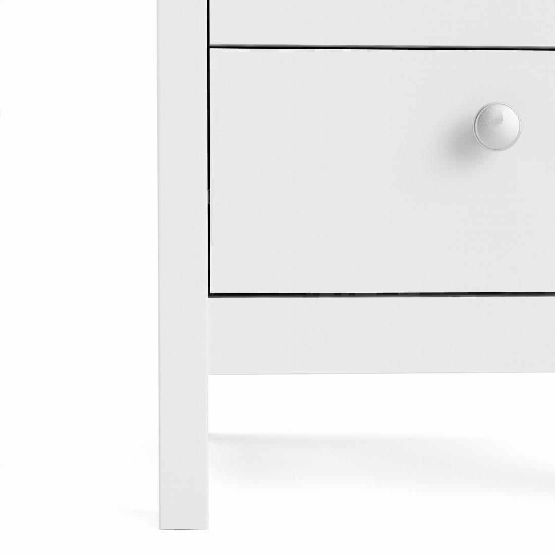 Madrid Bedside Table 2 drawers in White