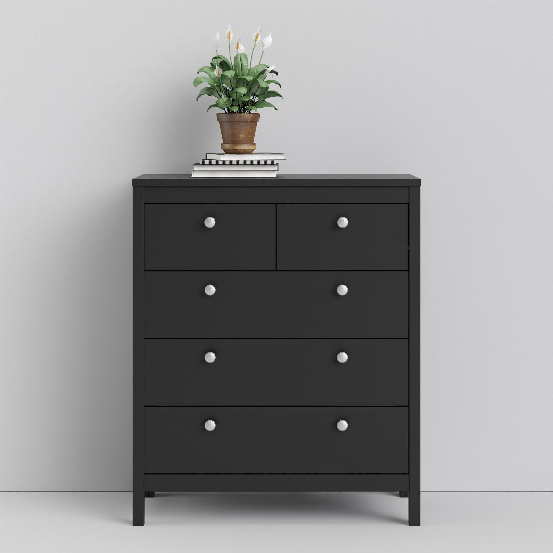 Madrid Chest 3+2 drawers in Matt Black