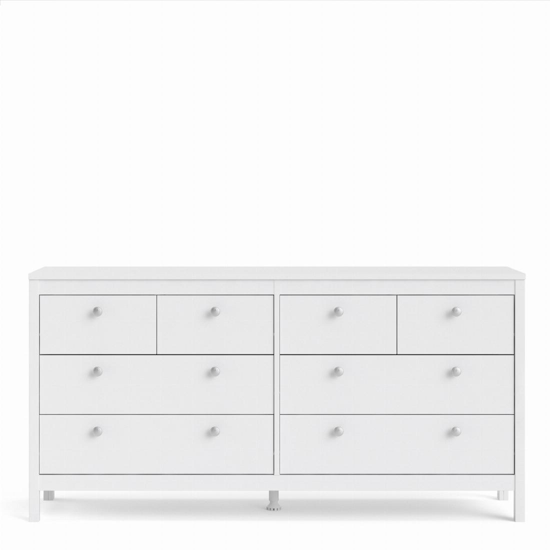 Madrid Double dresser 4+4 drawers in White