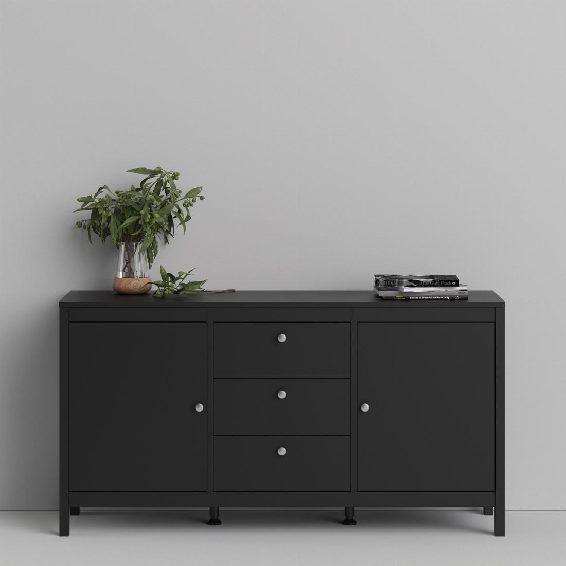 Madrid Sideboard 2 doors + 3 drawers in Matt Black