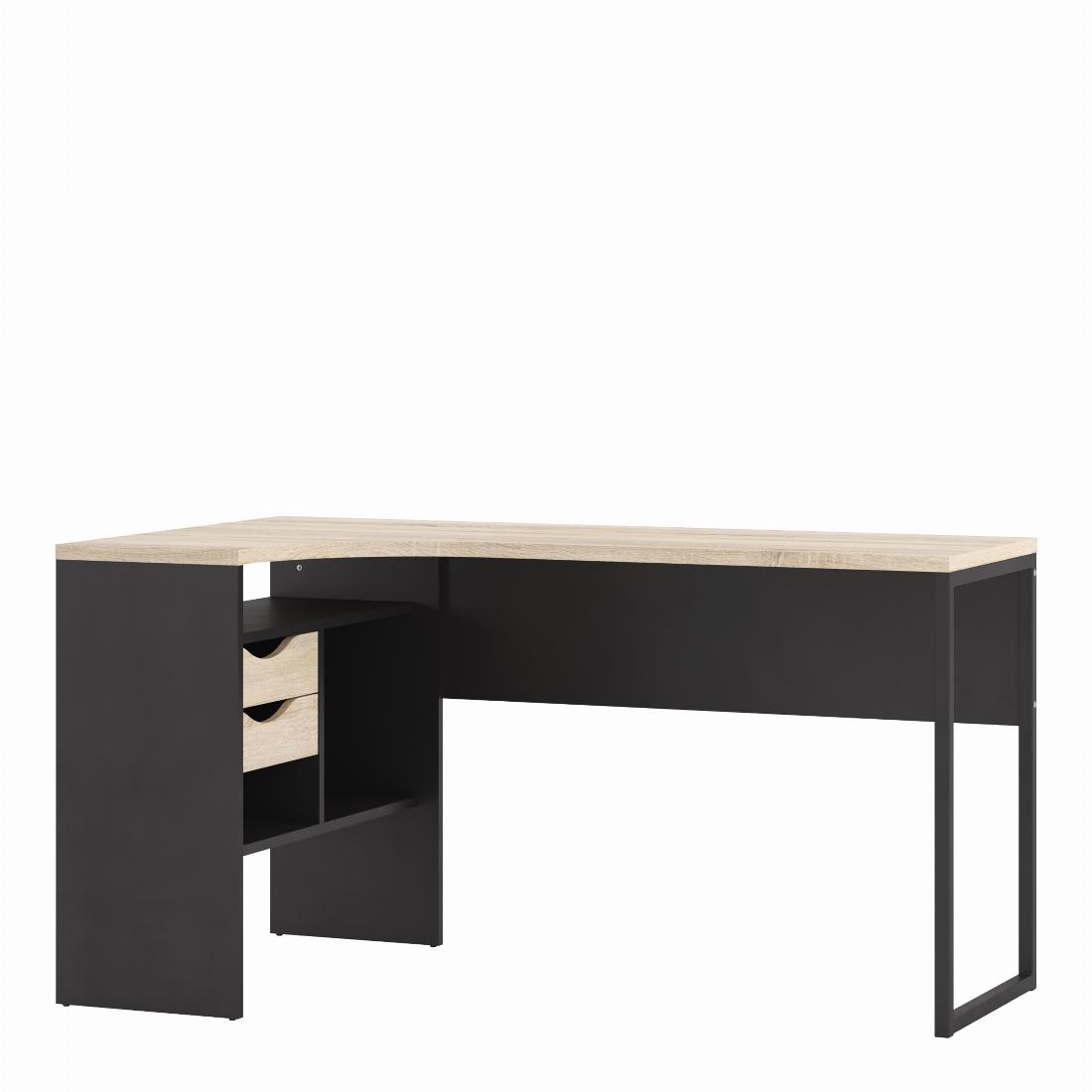 function-plus-corner-desk-2-drawers-in-black-matt-and-oak-function