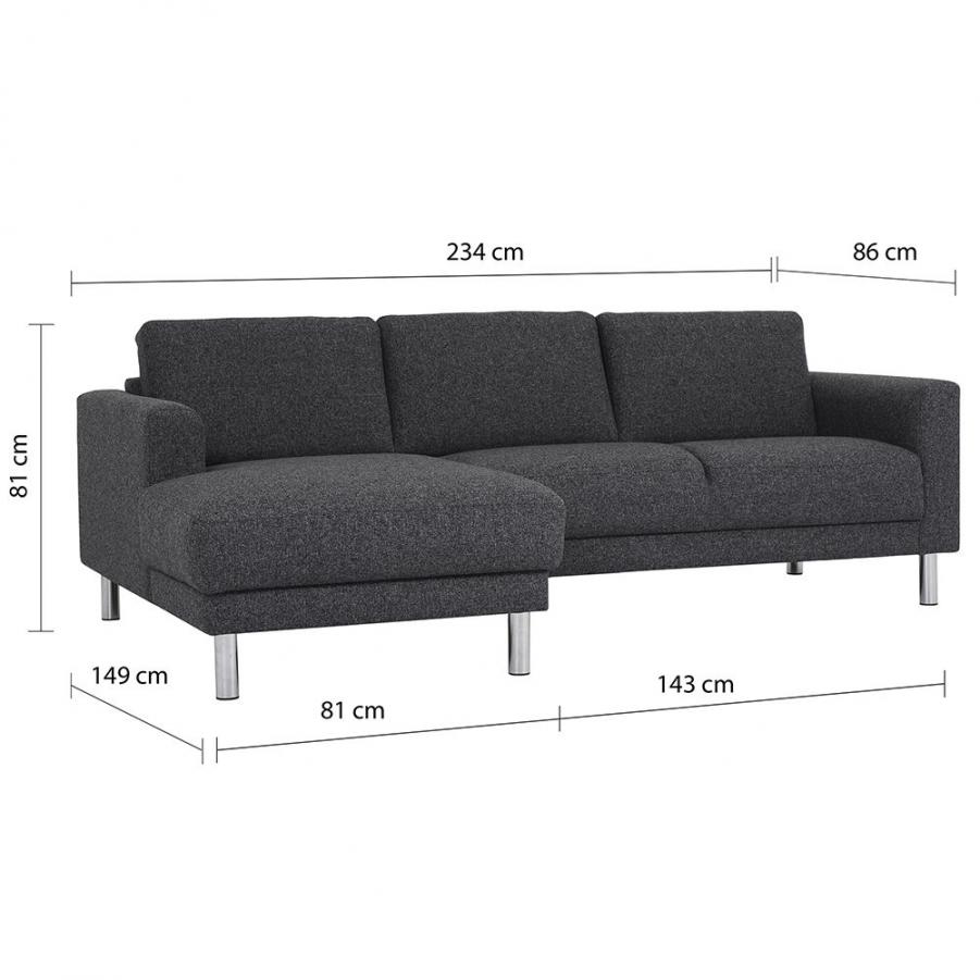 Cleveland Chaiselongue Sofa LH in Nova Antracit