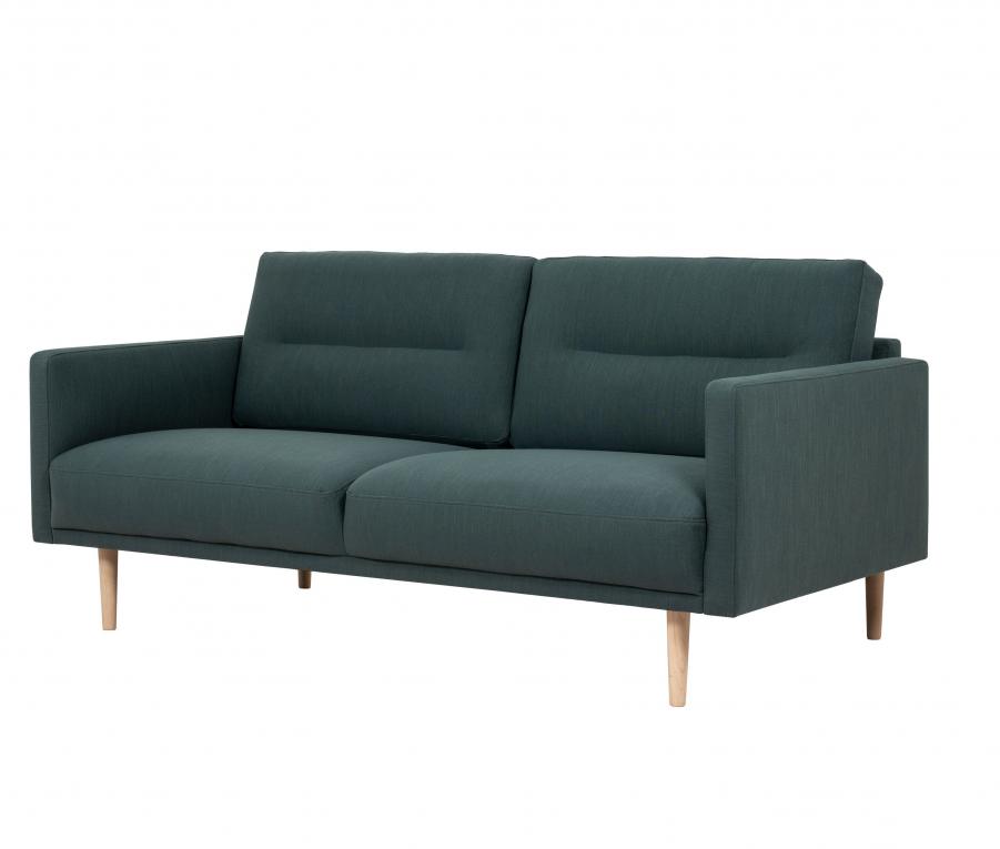 Larvik 2 and half Seater Sofa Dark Green Colour Oak Legs