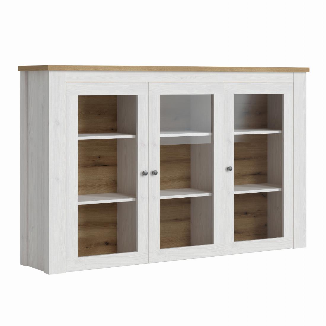 Celesto 3 Door Display top unit in White and Oak