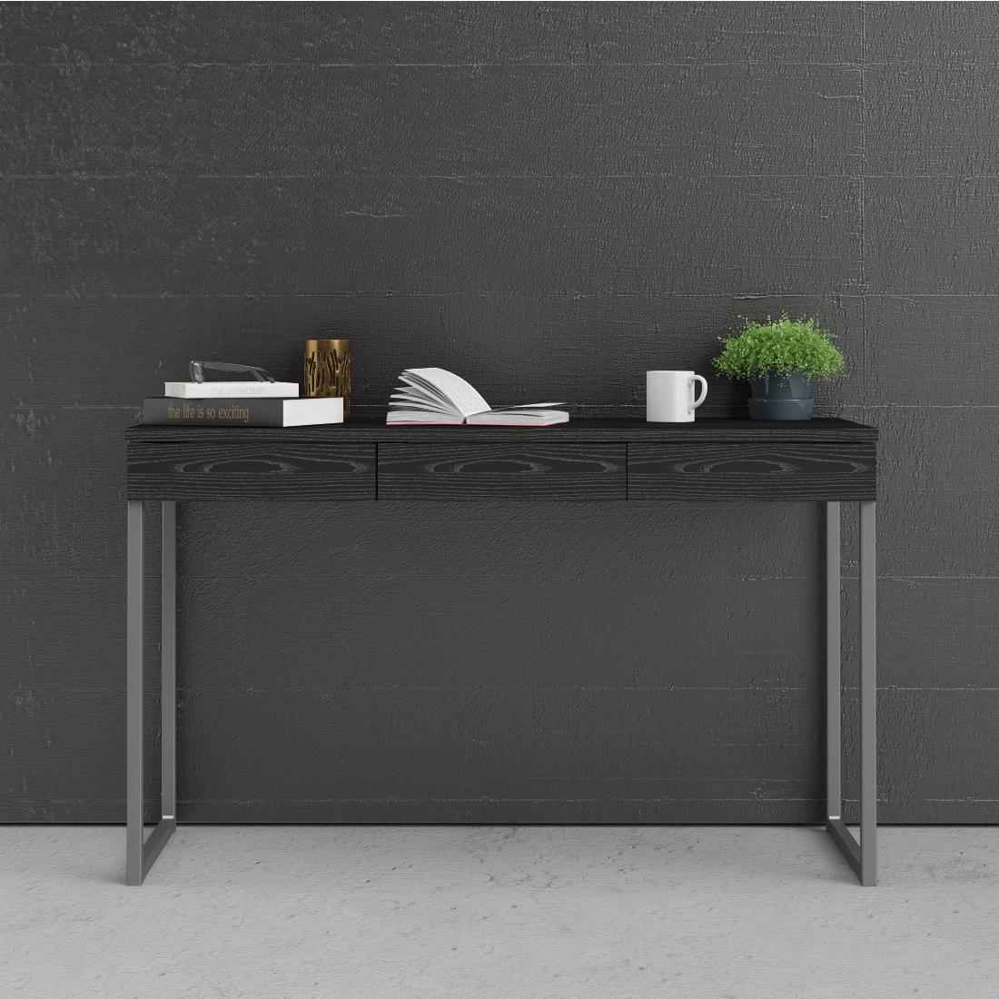 Function Plus Desk 3 Drawers in Black