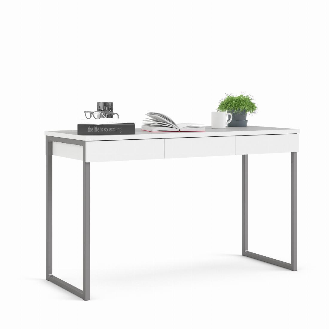 Function Plus Desk 3 Drawers in White