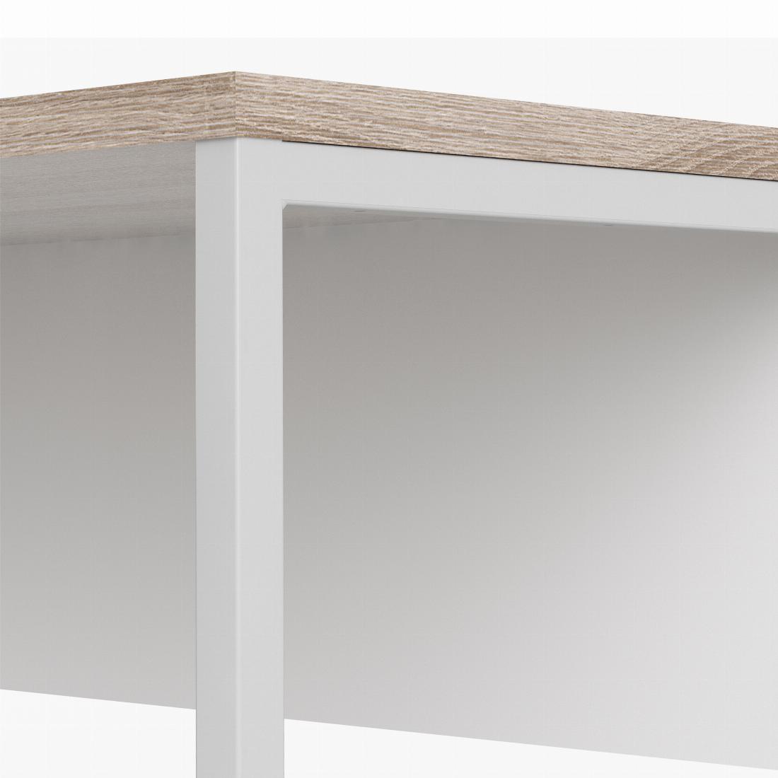 Function Plus Corner Desk 2 Drawers in White and Truffle Oak