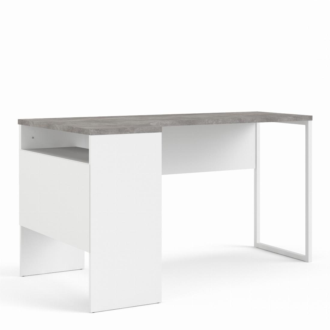 Function Plus Corner Desk 2 Drawers in White and Grey