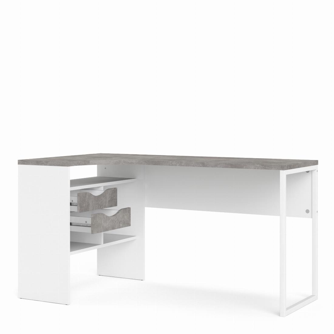 Function plus corner desk store with 2 drawers