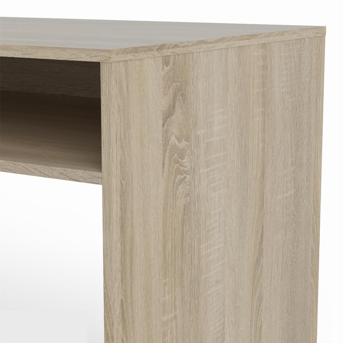 Function Plus Desk multi-functional Desk with Drawer and 1 Door in White and Oak