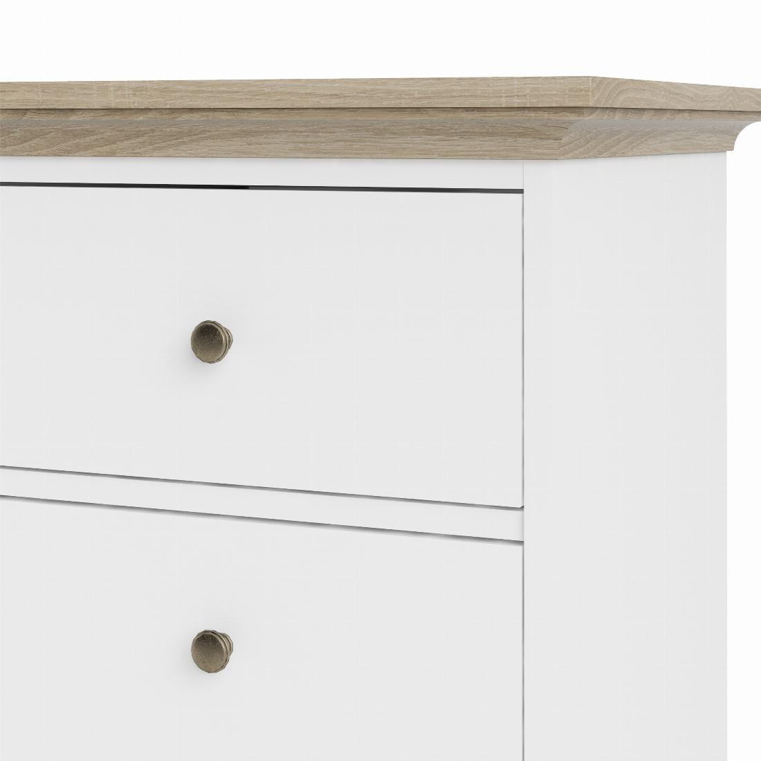 Paris Chest of 4 Drawers in White and Oak